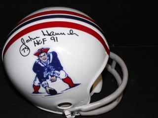 John Hannah Autographed New England Patriot Mini Helmet