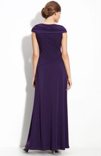 JS Boutique Beaded Off Shoulder Jersey Gown Mob 14 $198 00