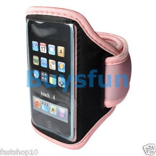 Pink Sport Gym Armband Case Skin Cover for iPod Touch 4 4G + 1 Screen