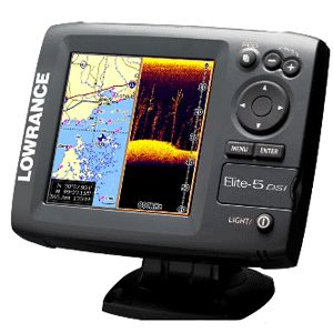 Lowrance Elite 5 DSi GPS Combo Fish Downscan Depth Finder with Free