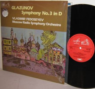 Glazunov Smphony No 3 in D LP Fedoseyev Moscow Radio So Melodiya HMV U