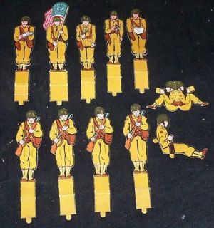 Vtg 1940s US ARMY Paper Doll Toy Soldier Figure Military Lot GI WWII