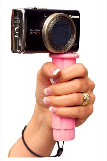 Steady Grip Camera Handle Video Monopod Pistol Pink