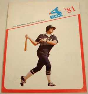 Glens Falls Chicago White Sox 1981 Program Ron Kittle