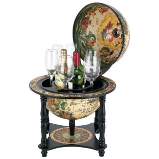 Old World Nautical Globe Antique Atlas Map Wine Bar