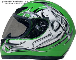 Green DOT Dirt Bike Helmet