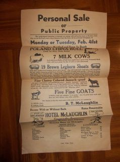 Vintage Advertising Paper Hotel McLaughlin Greencastle PA
