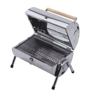 Brand New Grants Portable Stainless Steel Barrel Charcoal BBQ Barbecue