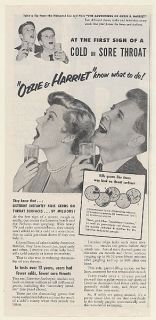 1954 Ozzie Harriet Nelson Listerine at First Sign of Cold Sore Throat