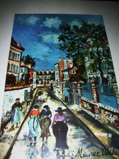 vintage Print Street Scene by Maurice Utrillo ✿