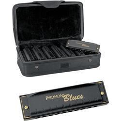 Hohner Piedmont Blues 7 Harmonica Pack with Case