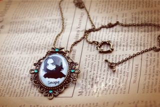 Harry Potter Snape Cute Figure Copper Glass Pendant Necklace Sweater
