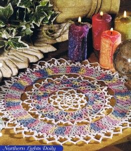 Northern Lights Crochet Doily Pattern Instructions by Collectible