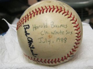 Chicago White Sox 1988 Curt Motton Harold Baines Signed Ball No