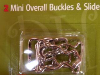  for Dolls 2 Mini Overall Buckles Slides 4 Buttons Gold Silver