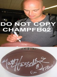 Matt Hasselbeck Tennessee Titans Signed Autographed NFL Football COA