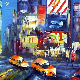 Goldy Young NYC Bright Night Time Square 24x 36