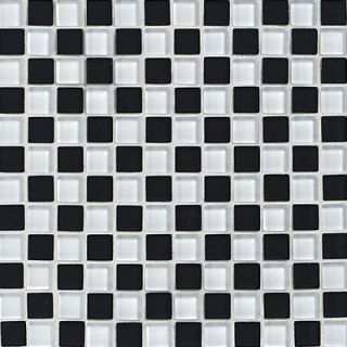 Daltile Glass Reflections 12 x 12 Glossy Mosaic Tile Blend in Check