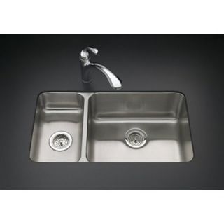 Kohler Undertone 9.5 Two Bowl Undermount Kitchen Sink   K 3174 L