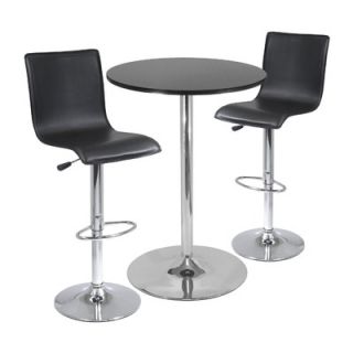 Winsome 28 Round Pub Table with L Shape Airlift Bar Stools Set