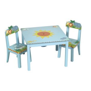 Guidecraft Safari Kids 3 Piece Table and Chair Set