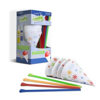  Ounce Snow Cone Cups and Spoon Straws (Pack of 25)