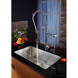 Kraus Undermount Kitchen Sink with 28.5 Faucet and Soap Dispenser