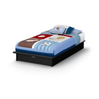 South Shore Twin 39 Platform Bed with Drawer in Pure Black
