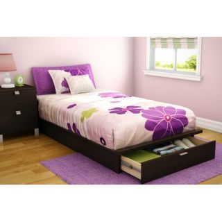 Twin 39 Platform Bed with Drawer in Chocolate