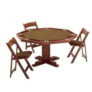 Kestell Furniture 57 Oak Pedestal Base Poker Table Set   O 86   X