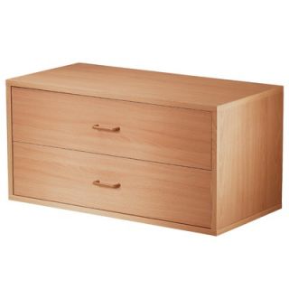 Foremost Modular Storage Large Two Drawer Cube in Honey