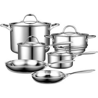 Revere Cookware 3 Ply Stainless Steel 5 Piece Cookware Set