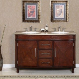  Cambridge 55 Double Sink Bathroom Vanity Cabinet   HYP 0222 T UWC 55