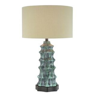 Minka Ambience Accent Table Lamp in Turquoise with Dark Blue Wash