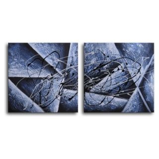 My Art Outlet Hand Painted Angry Icicles 2 Piece Canvas Art Set