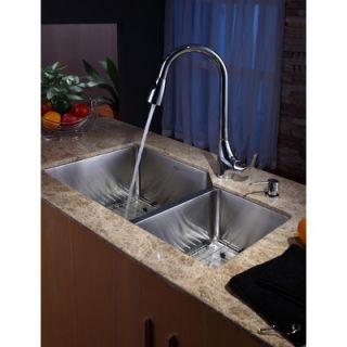 Kraus 32 Undermount 70/30 Kitchen Sink with 18.5 Faucet and Soap