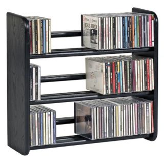 Modular Hardwood Ebony Multi Media Storage Shelves