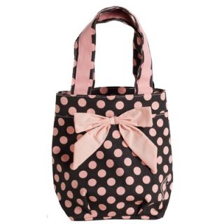 Jessie Steele Brown and Pink Polka Dot Lunch Tote Bag with Bow   811