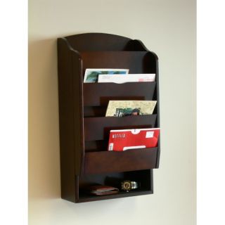 Door Entry Organizer with Mail Sorter in Dark Walnut