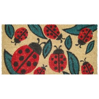 Imports Unlimited Mid Thickness Coir Lady Bugs Coconut Fiber Doormat