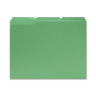 File Folders, 1/3 AST Tab Cut, Letter Size, 100/BX, Green