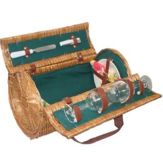 Sutherland Baskets Cannon Picnic Basket in Hunter Green Lining