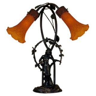Meyda Tiffany Trellis Girl Lily Two Light Accent Lamp in Amber