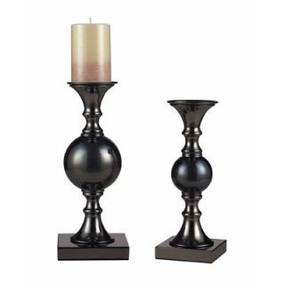  Steel and Glass Silverdale Candlestick (Set of 2)   111 1103