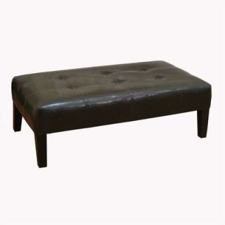 4D Concepts Large Faux Leather Coffee Table in Brown