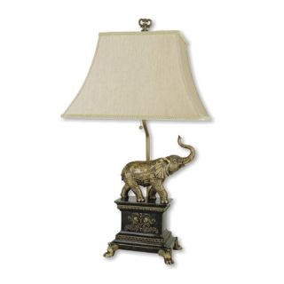 Elephant Table Lamp in Antique Gold