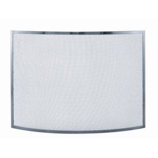 Uniflame Single Panel Curved Pewter Fireplace Screen