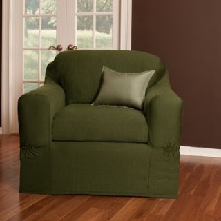 Maytex Stretch Twill Separate Seat Chair Slipcover in Olive
