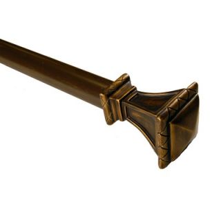 BCL Drapery Hardware Trumpeted Square Curtain Rod in Antique Gold