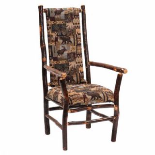 Fireside Lodge Hickory High Back Upholstered Back Arm Chair